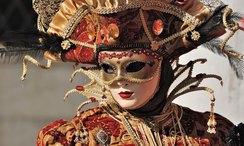 Обои маска, венеция, костюм, карнавал, mask, venice, costume, carnival разрешение 3000x2008 Загрузить