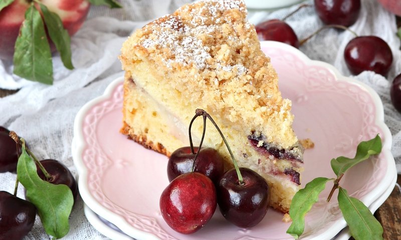 Обои ягоды, вишня, выпечка, пирог, berries, cherry, cakes, pie разрешение 2100x1402 Загрузить