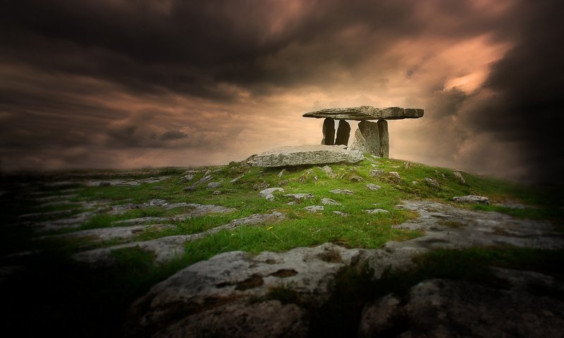 Обои небо, трава, камни, пейзаж, the sky, grass, stones, landscape разрешение 2048x1412 Загрузить