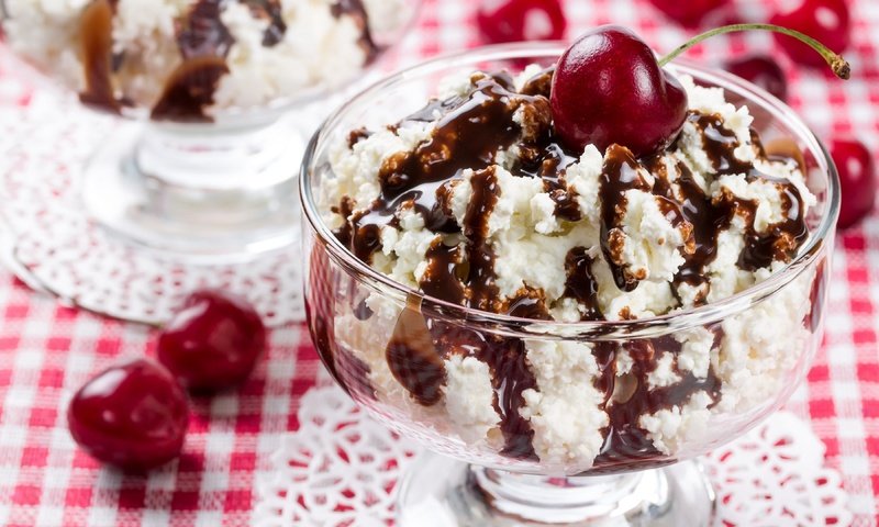 Обои мороженое, вишня, шоколад, десерт, творог, ice cream, cherry, chocolate, dessert, cheese разрешение 3840x2160 Загрузить