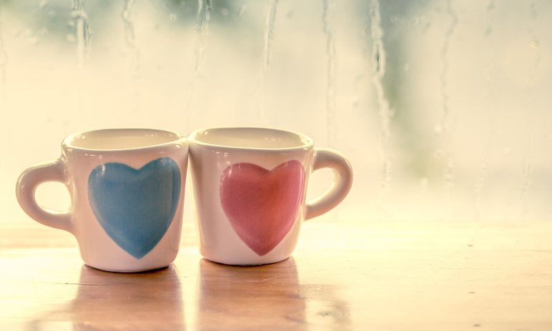 Обои кружки, любовь, романтика, сердца, сердечки, mugs, love, romance, heart, hearts разрешение 1920x1080 Загрузить