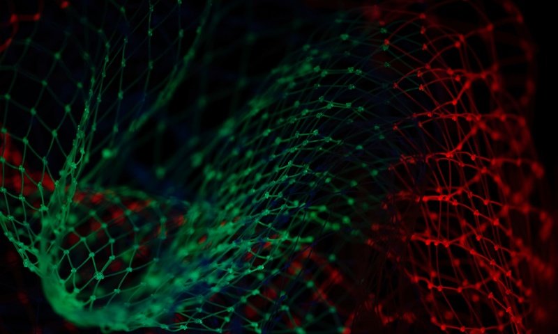 Обои волны, зелёный, цвет, красный, сетка, черный фон, wave, green, color, red, mesh, black background разрешение 5616x3744 Загрузить