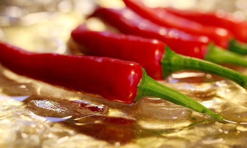 Обои красный, овощи, чили, перец, жгучий перец, red, vegetables, chile, pepper, hot pepper разрешение 2560x1600 Загрузить