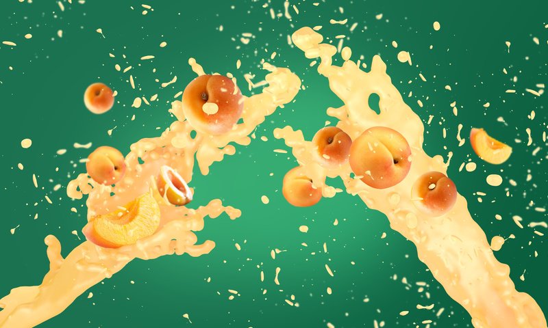 Обои еда, брызги, всплеск, молоко, абрикосы, food, squirt, splash, milk, apricots разрешение 6000x3375 Загрузить