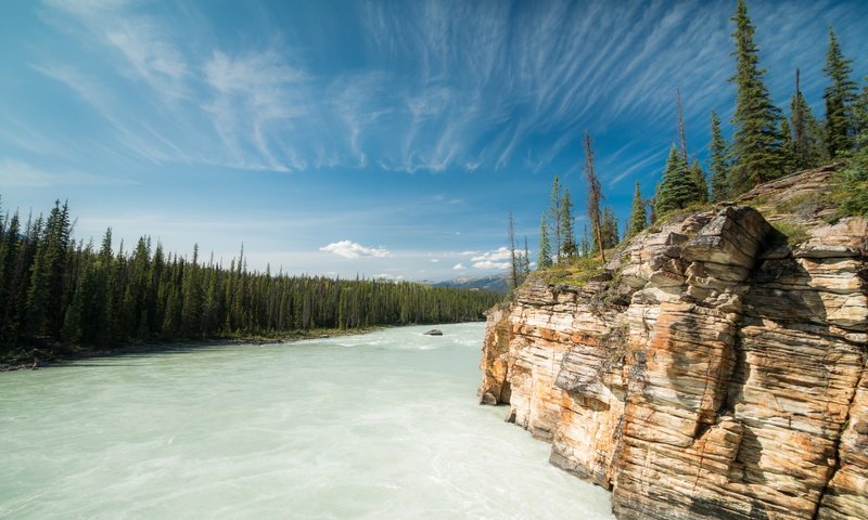 Обои река, лес, скала, канада, альберта, провинция альберта, река боу, bow river, river, forest, rock, canada, albert, alberta, the bow river разрешение 3000x2000 Загрузить