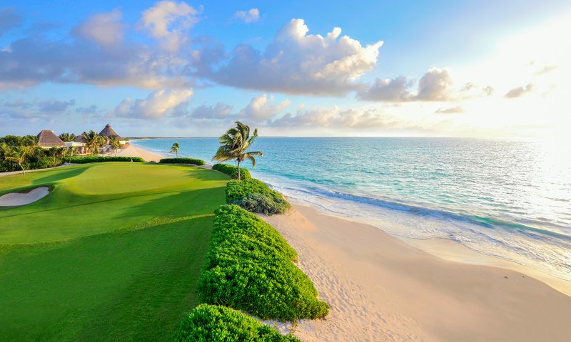 Обои море, пляж, тропики, гольф-клуб, sea, beach, tropics, golf club разрешение 7150x4557 Загрузить