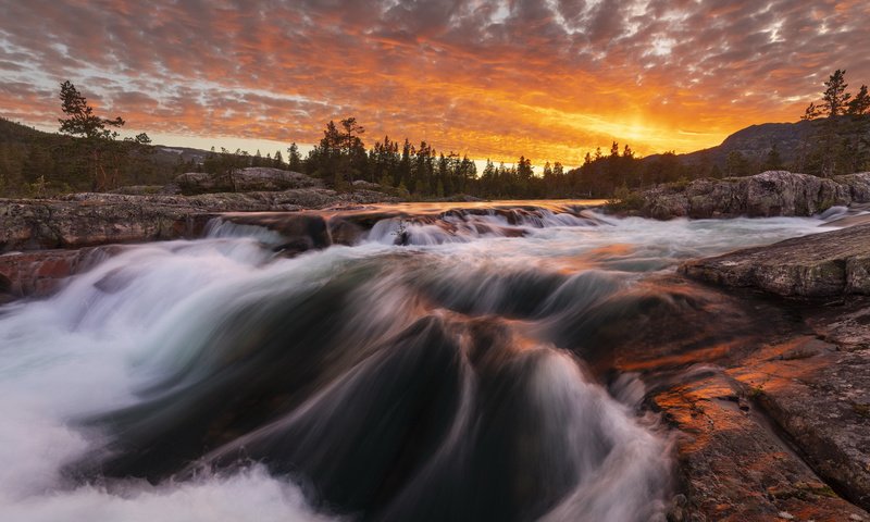 Обои река, природа, закат, водопад, river, nature, sunset, waterfall разрешение 2112x1188 Загрузить