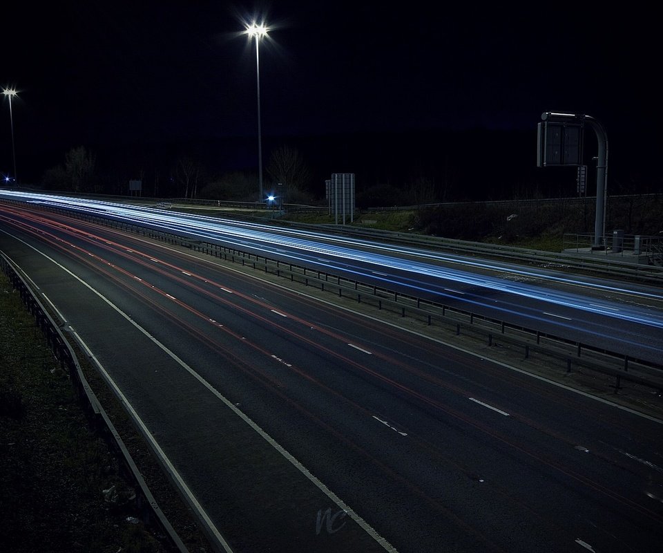 Обои дорога, ночь, огни, автобан, road, night, lights, autobahn разрешение 1920x1200 Загрузить