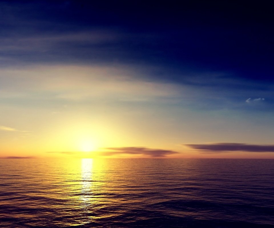 Обои небо, солнце, море, утро, горизонт, the sky, the sun, sea, morning, horizon разрешение 2560x1600 Загрузить