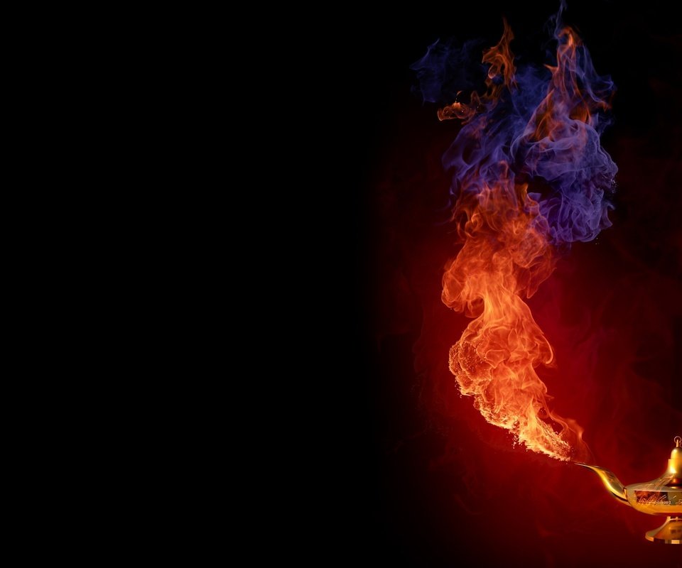 Обои огонь, лампа, дым, джин, fire, lamp, smoke, gin разрешение 2560x1600 Загрузить