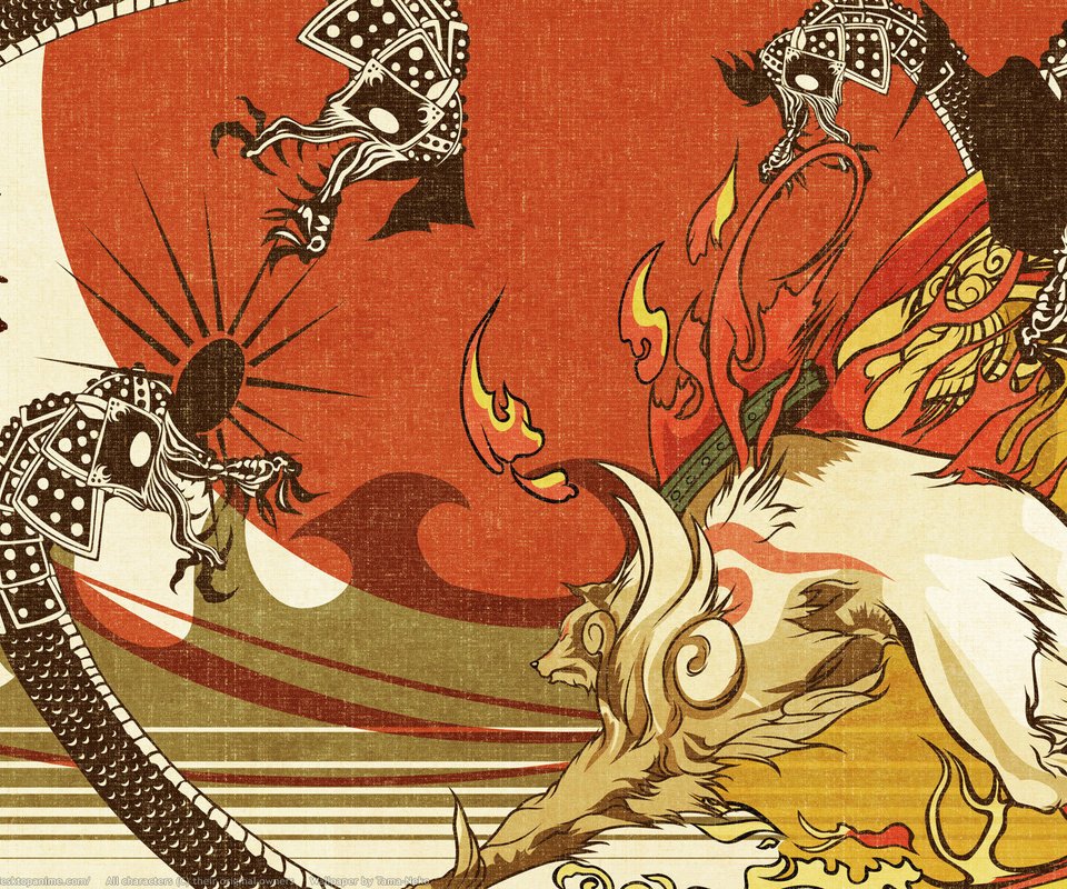 Обои пламя, драконы, лис, flame, dragons, fox разрешение 1920x1200 Загрузить