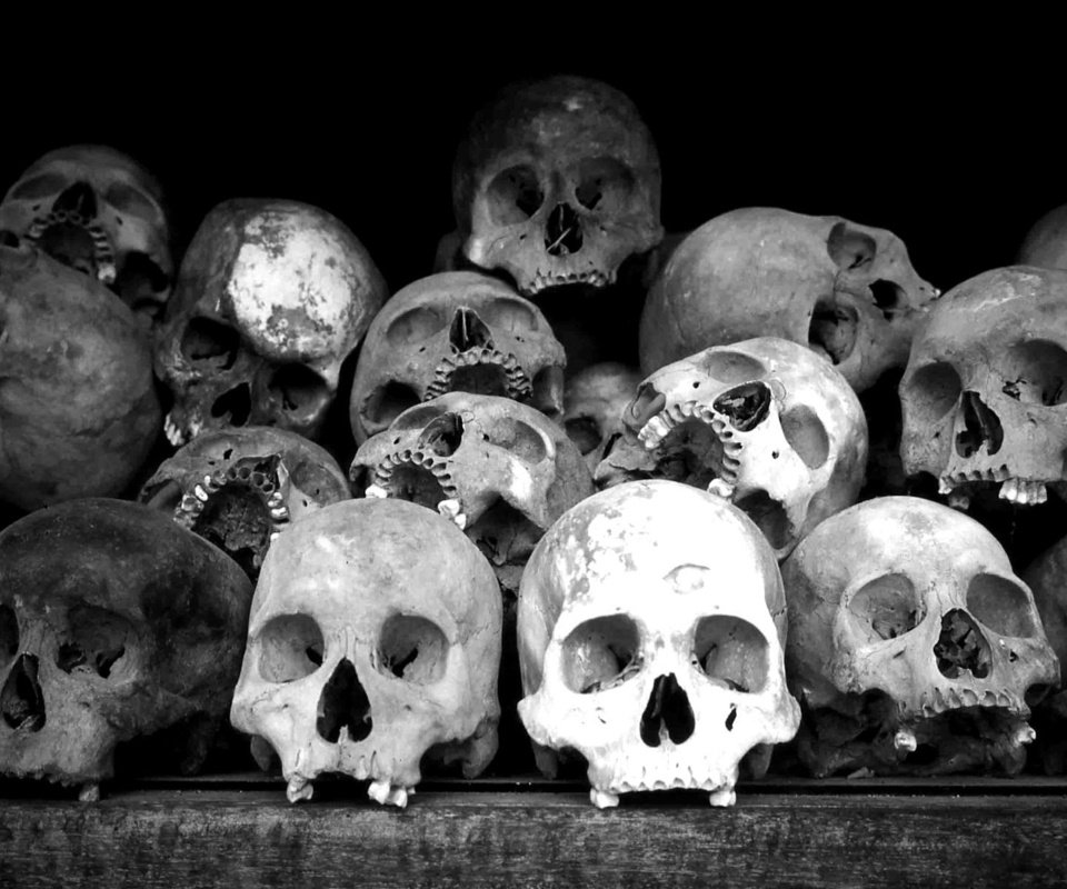 Обои черно-белая, склад, кости, черепа, black and white, warehouse, bones, skull разрешение 1920x1200 Загрузить