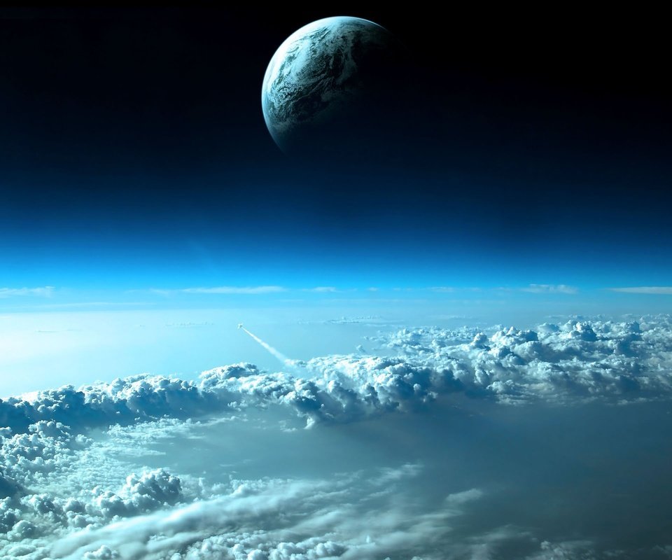 Обои облака, планета, атмосфера, clouds, planet, the atmosphere разрешение 2560x1600 Загрузить