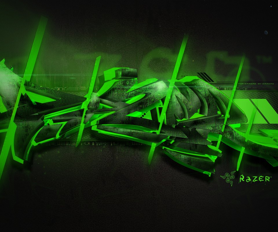 Обои razer, графитти, грин, graffiti, green разрешение 1920x1080 Загрузить