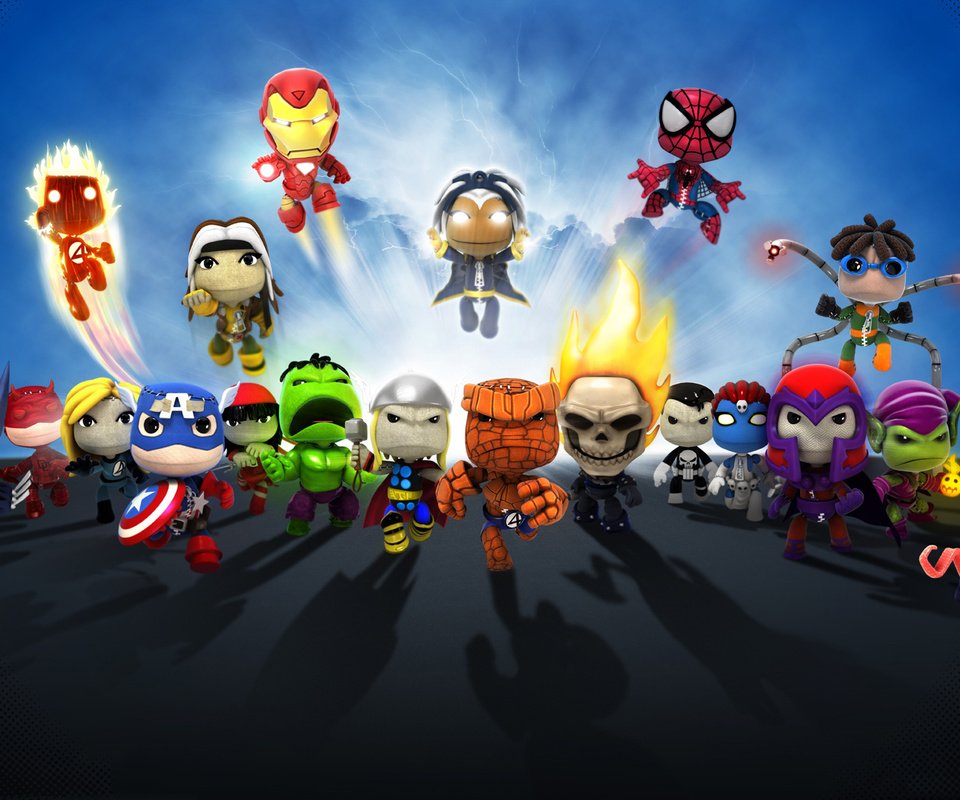 Обои герои, little big planet, комиксы, пародия, heroes, comics, parody разрешение 1920x1080 Загрузить