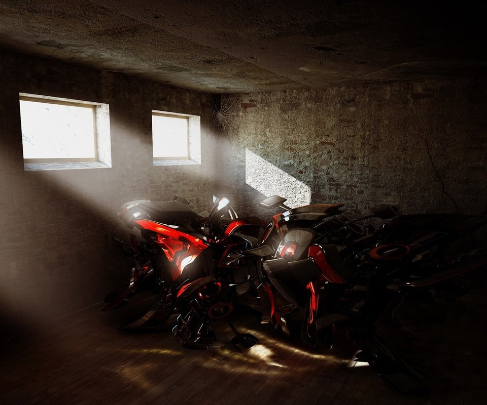 Обои свет, окна, мотоцикл, паутина, light, windows, motorcycle, web разрешение 1920x1200 Загрузить