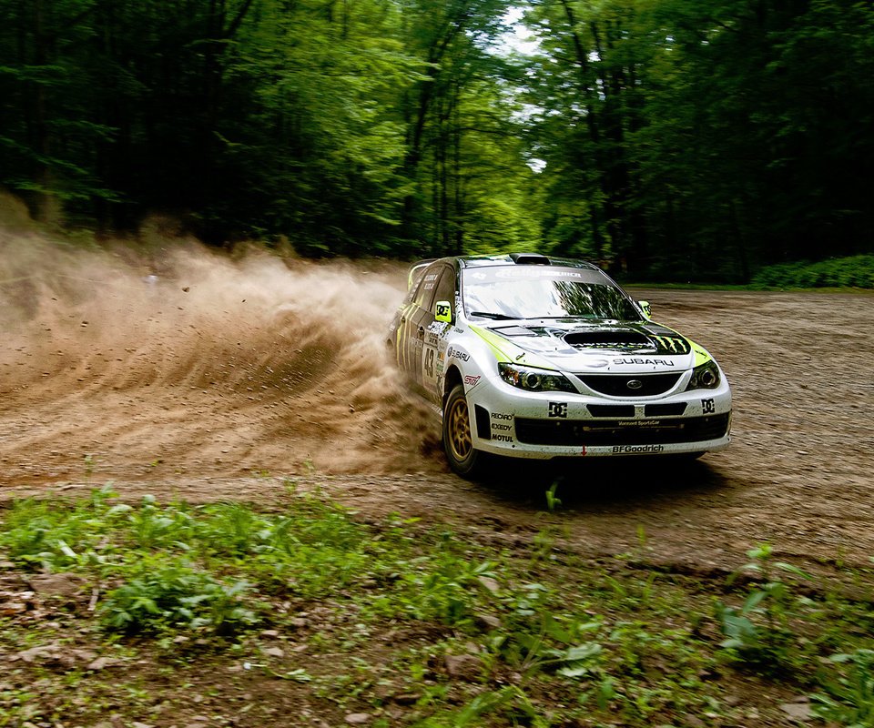 Обои лес, скорость, гонки, занос, субару, forest, speed, race, skid, subaru разрешение 1920x1200 Загрузить