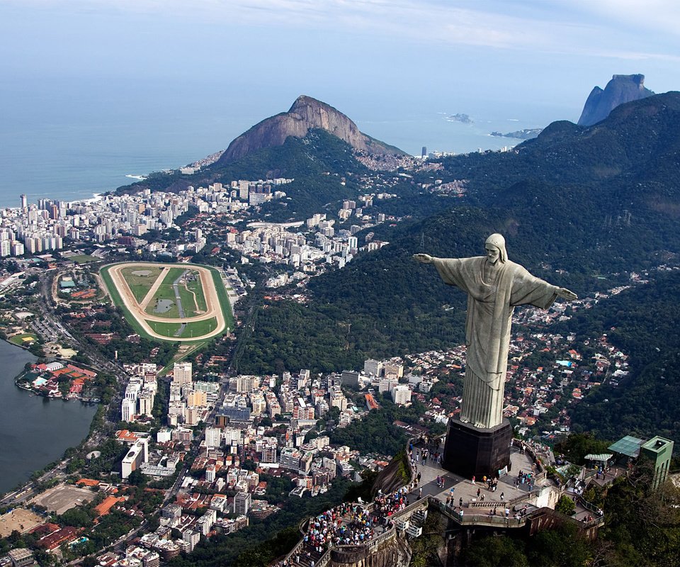 Обои вид сверху, бразилия, рио-де-жанейро, the view from the top, brazil, rio de janeiro разрешение 1920x1200 Загрузить