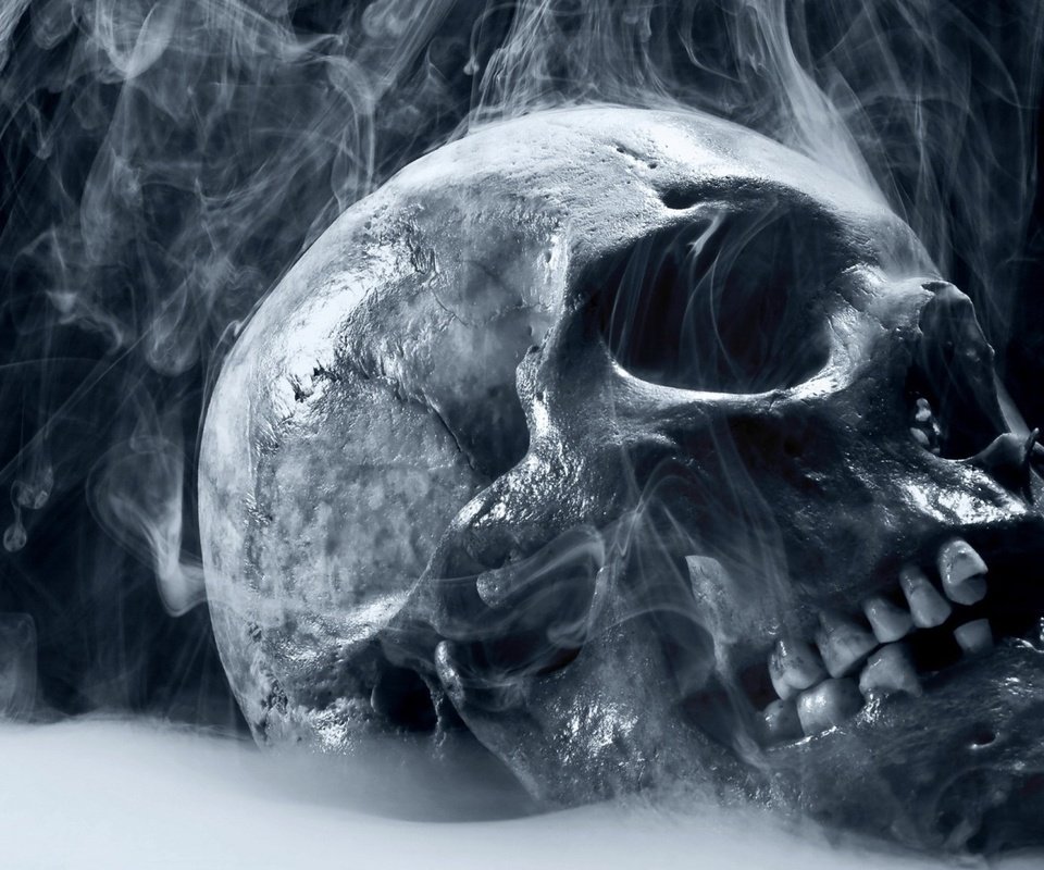 Обои дым, череп, smoke, skull разрешение 1920x1080 Загрузить