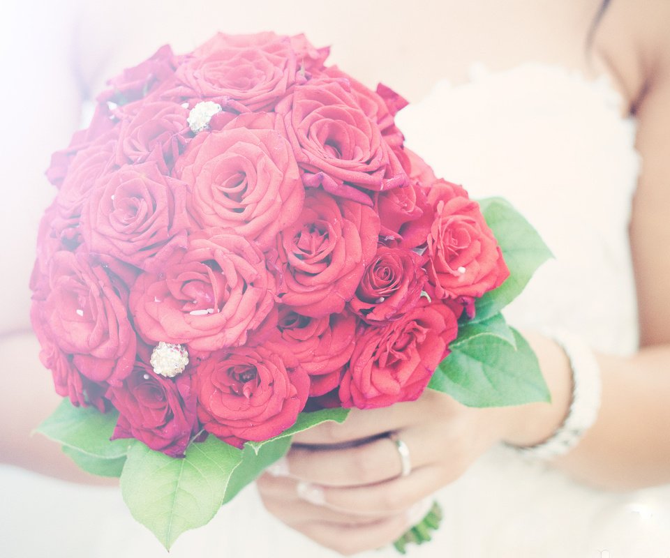 Обои цветы, розы, букет, свадебный, flowers, roses, bouquet, wedding разрешение 1920x1200 Загрузить