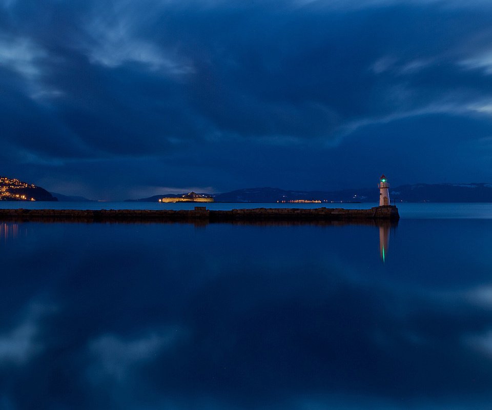 Обои маяк, в, сумерках, lighthouse, in, twilight разрешение 1920x1080 Загрузить