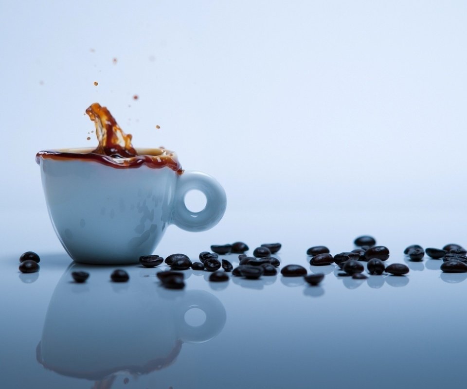Обои зерна, кофе, брызги, чашка, кофейные, grain, coffee, squirt, cup разрешение 1920x1200 Загрузить