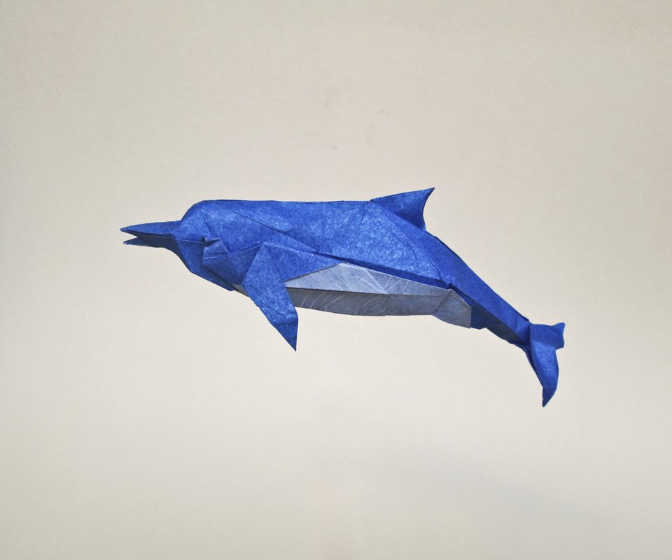 Обои оригами, дельфин, синий дельфин, origami, dolphin, blue dolphin разрешение 2731x2048 Загрузить