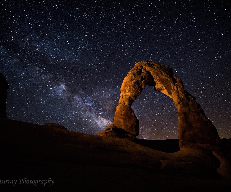 Обои ночь, скалы, звезды, сша, арка, night, rocks, stars, usa, arch разрешение 2000x1333 Загрузить