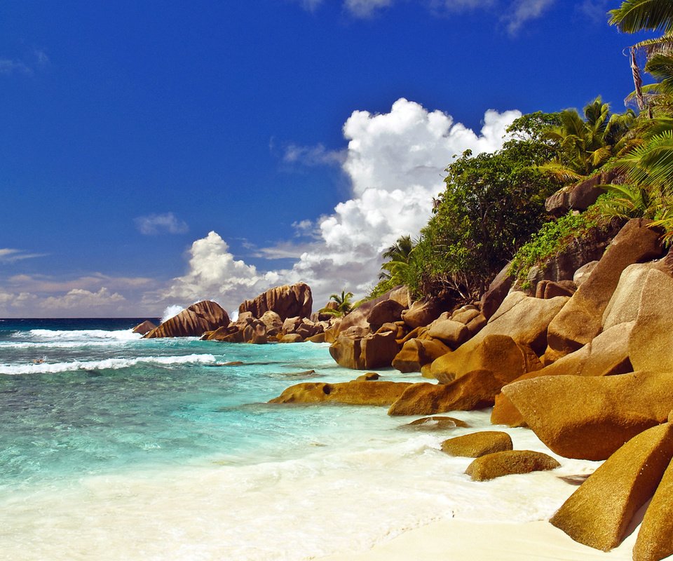 Обои море, пляж, отдых, сейшелы, sea, beach, stay, seychelles разрешение 1920x1200 Загрузить