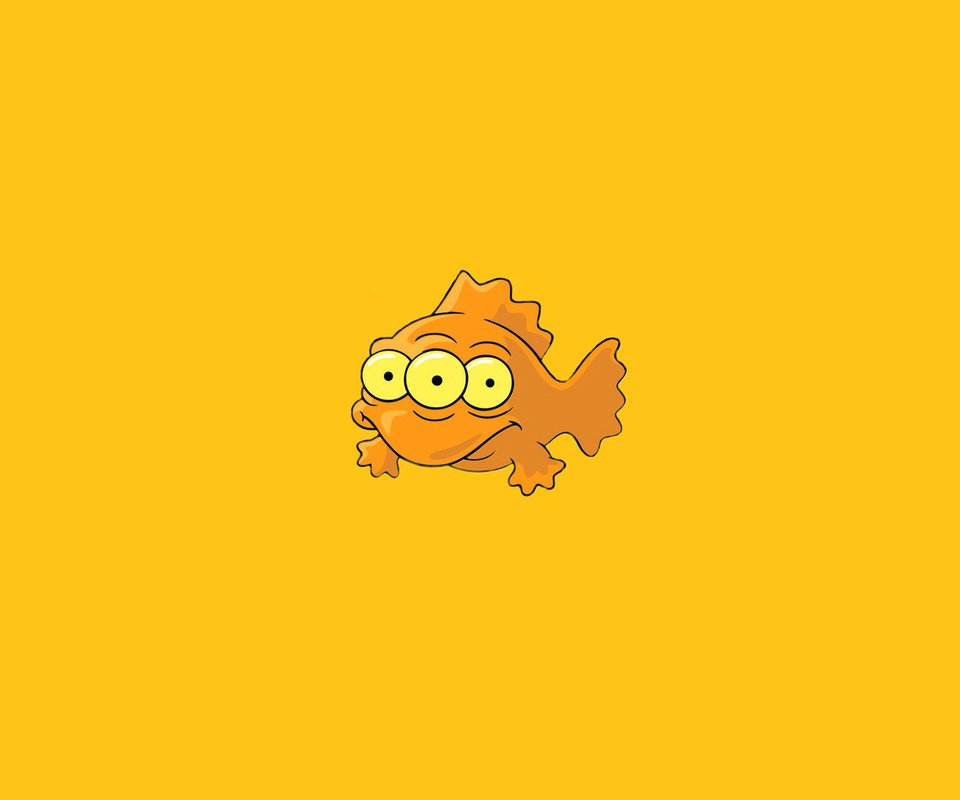 Обои минимализм, рыба, симпсоны, три глаза, minimalism, fish, the simpsons, three eyes разрешение 1920x1200 Загрузить