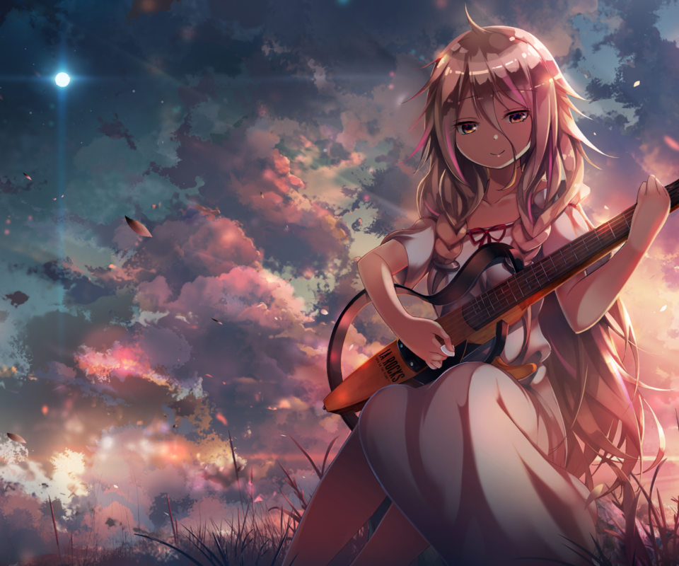 Обои девушка, гитара, аниме, girl, guitar, anime разрешение 2194x1234 Загрузить