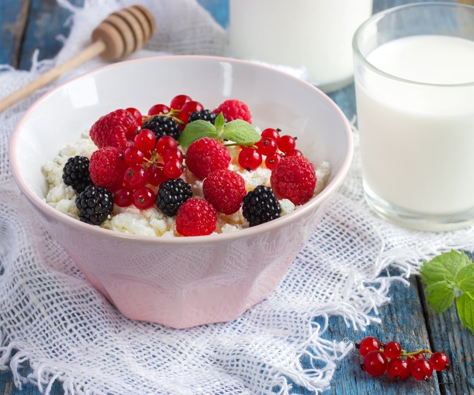 Обои малина, ягоды, завтрак, молоко, чаша, ежевика, смородина, творог, raspberry, berries, breakfast, milk, bowl, blackberry, currants, cheese разрешение 3600x2400 Загрузить