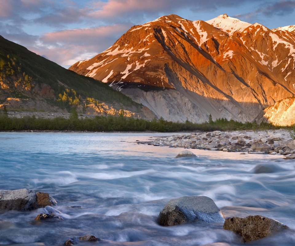 Обои река, горы, камни, river, mountains, stones разрешение 1920x1080 Загрузить