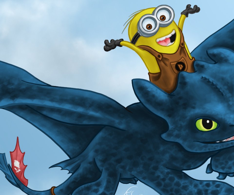 Обои дракон, мультфильм, миньон, анимация, иллюстрация, dragon, cartoon, minion, animation, illustration разрешение 3840x2160 Загрузить