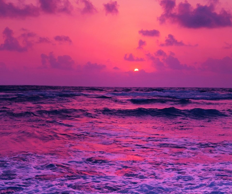 Обои закат, море, горизонт, прибой, пена, sunset, sea, horizon, surf, foam разрешение 1920x1080 Загрузить