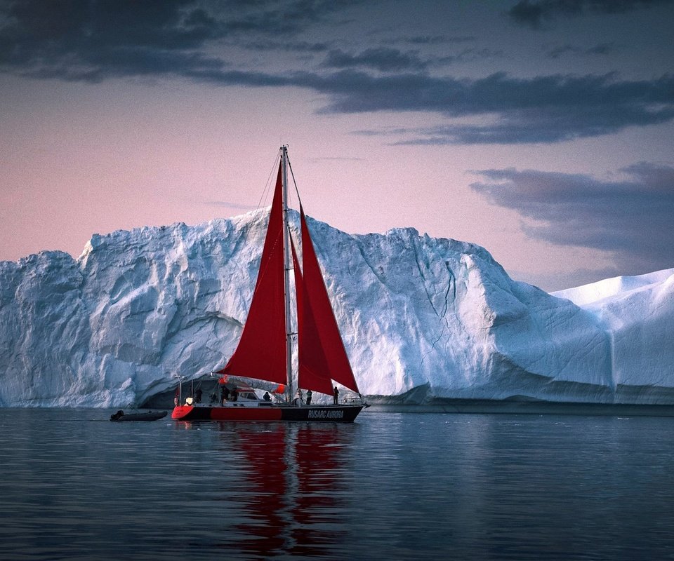 Обои море, яхта, льды, гренландия, айсберги, sea, yacht, ice, greenland, icebergs разрешение 2048x1152 Загрузить