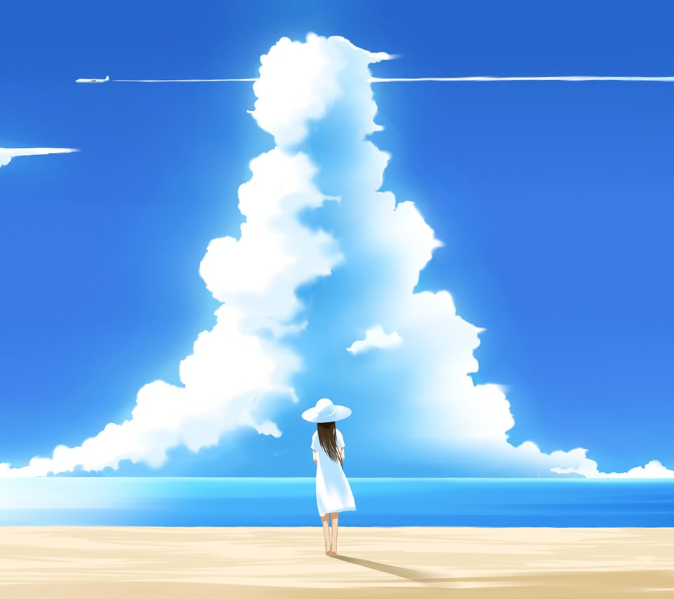 Обои небо, облака, пляж, лето, the sky, clouds, beach, summer разрешение 1920x1080 Загрузить