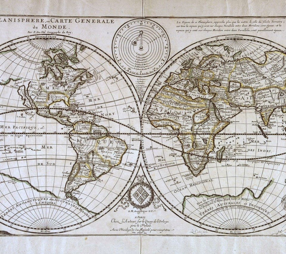 Обои карта, planisphere duval, полушария, map, hemisphere разрешение 2626x1586 Загрузить