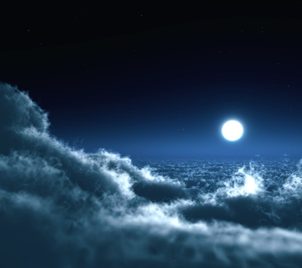 Обои небо, облака, ночь, фото, пейзажи, луна, the sky, clouds, night, photo, landscapes, the moon разрешение 3200x2000 Загрузить