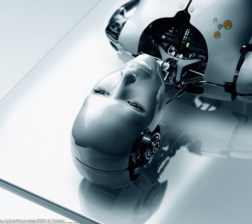 Обои робот, стол, белый, лицо, robot, table, white, face разрешение 1920x1200 Загрузить