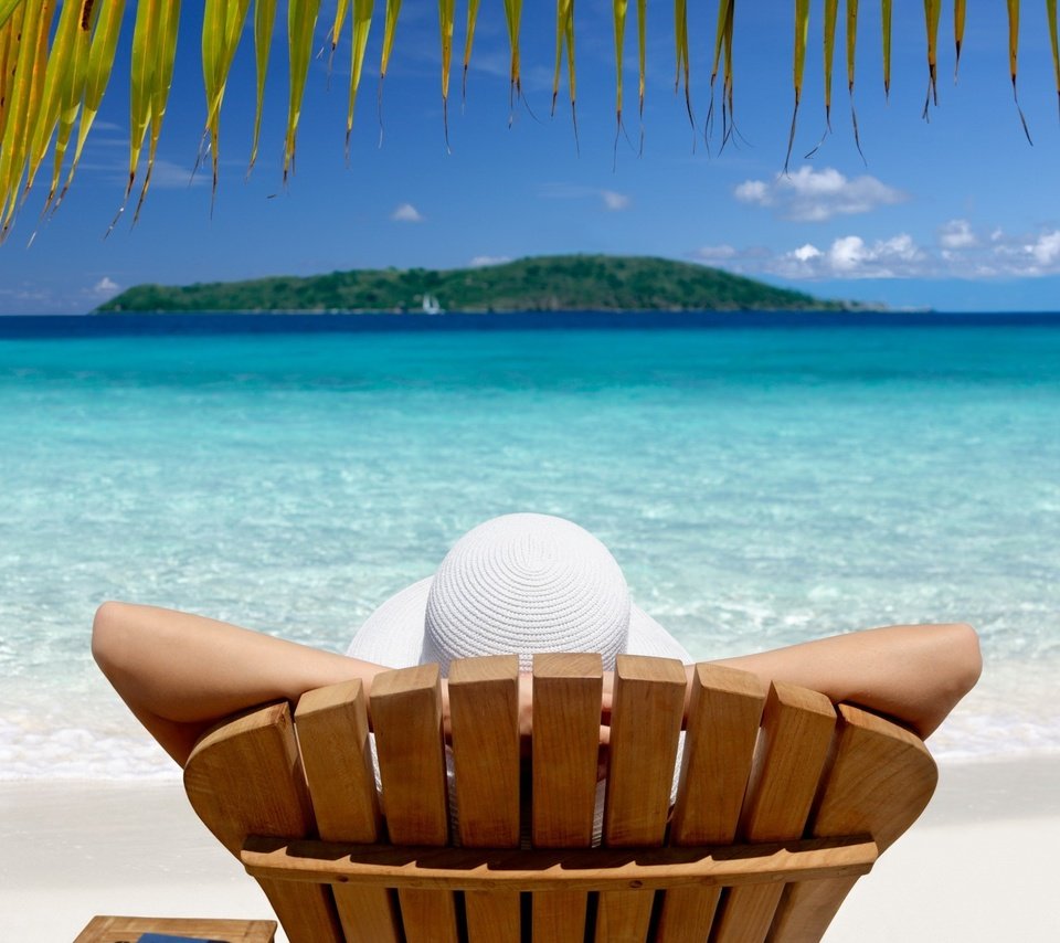 Обои остров, тропики, отпуск, шезлонг, island, tropics, vacation, chaise разрешение 1920x1440 Загрузить