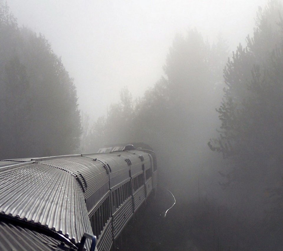 Обои туман, поезд, вагоны, fog, train, cars разрешение 1920x1200 Загрузить