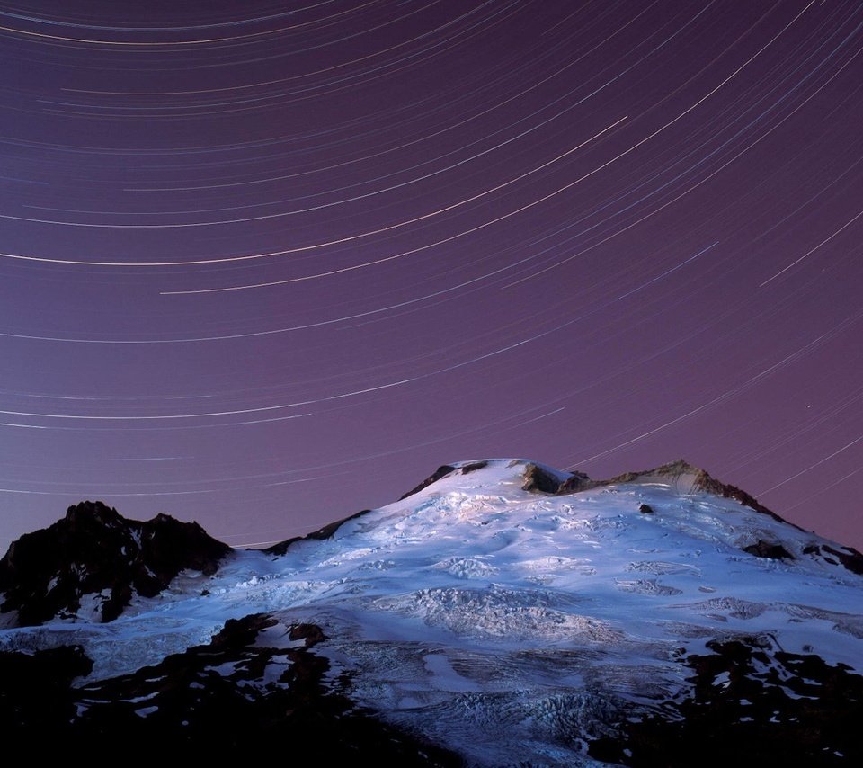 Обои снег, звезды, гора, snow, stars, mountain разрешение 1920x1200 Загрузить