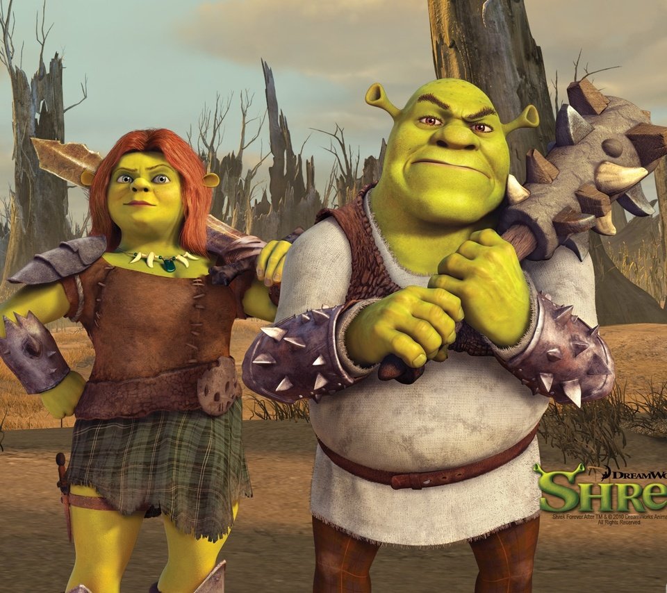 Обои шрек, фиона, огр, shrek, fiona, ogre разрешение 1920x1080 Загрузить