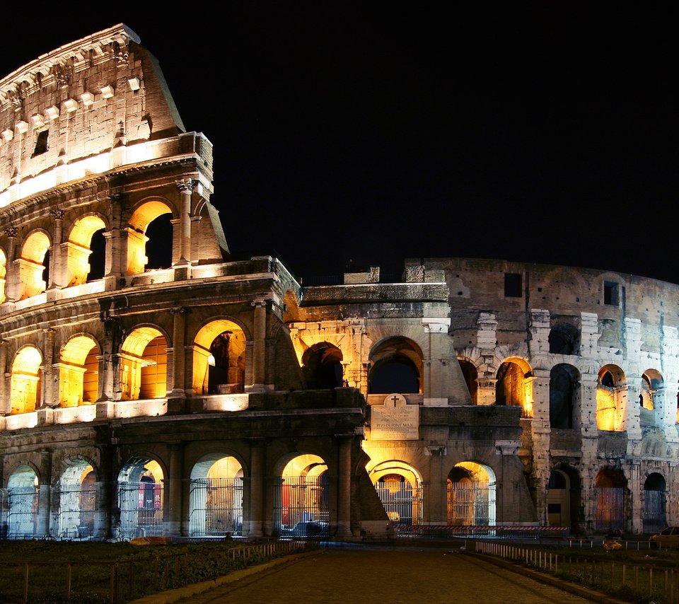 Обои ночь, италия, колизей, рим, night, italy, colosseum, rome разрешение 3216x2144 Загрузить