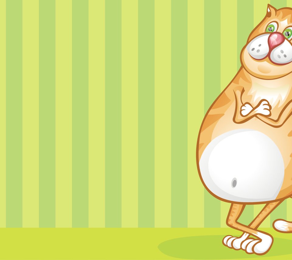 Обои рисунок, кот, полосатый, толстый, figure, cat, striped разрешение 1920x1440 Загрузить