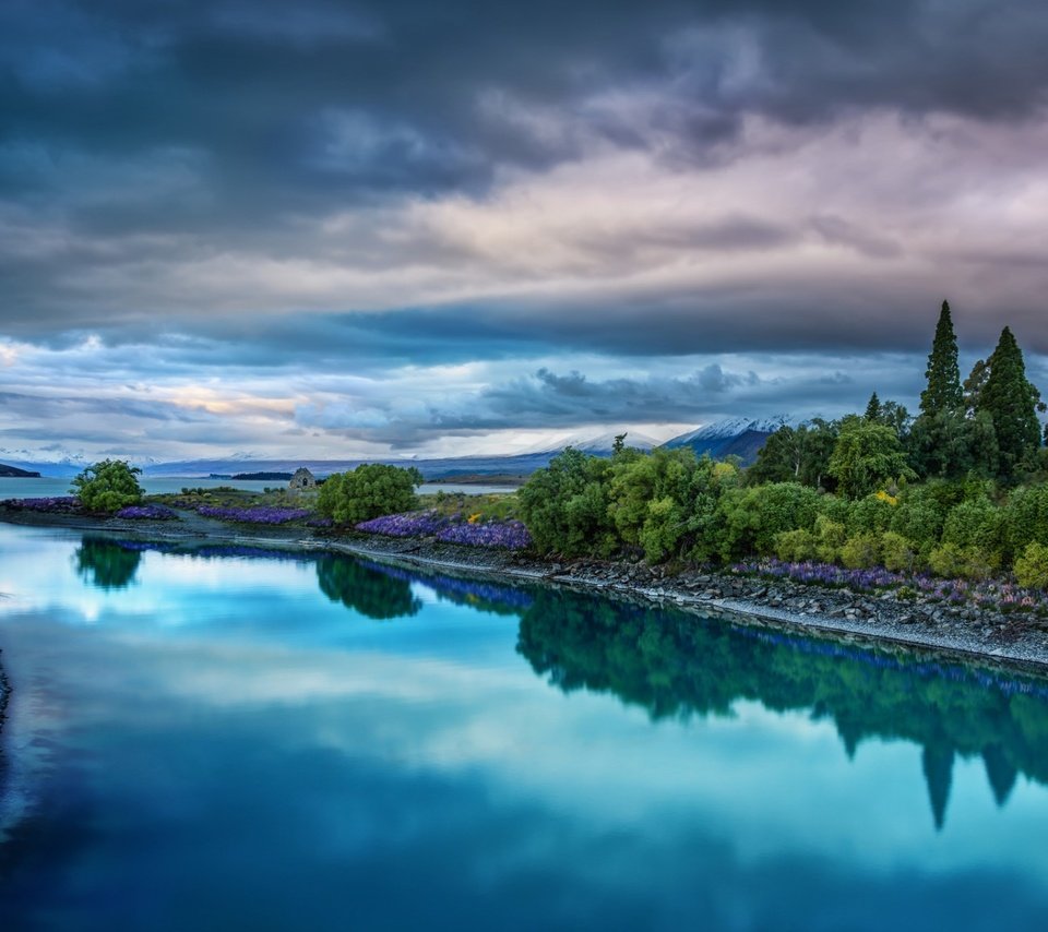 Обои небо, озеро, природа, тучи, пейзаж, новая зеландия, текапо, the sky, lake, nature, clouds, landscape, new zealand, lake tekapo разрешение 1920x1200 Загрузить