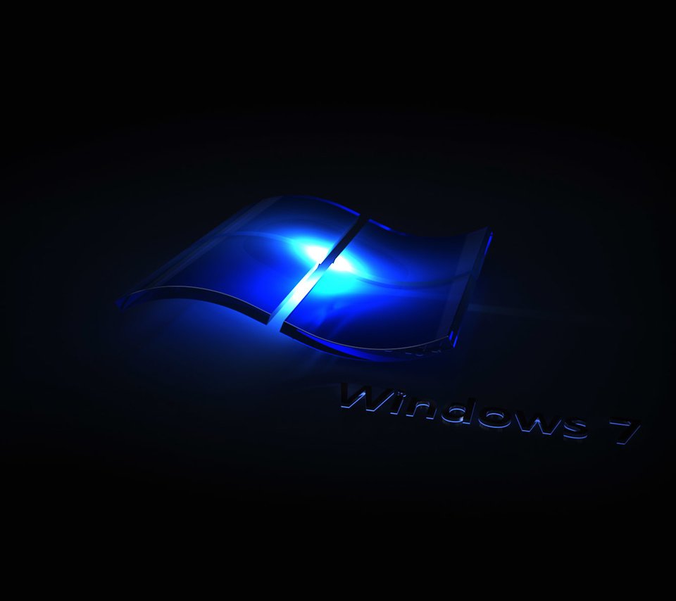 Обои синий, логотип, черный фон, windows 7, blue, logo, black background разрешение 1920x1200 Загрузить