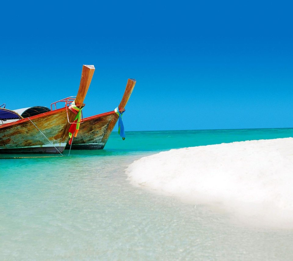 Обои пляж, лодки, таиланд, тропики, beach, boats, thailand, tropics разрешение 2560x1600 Загрузить