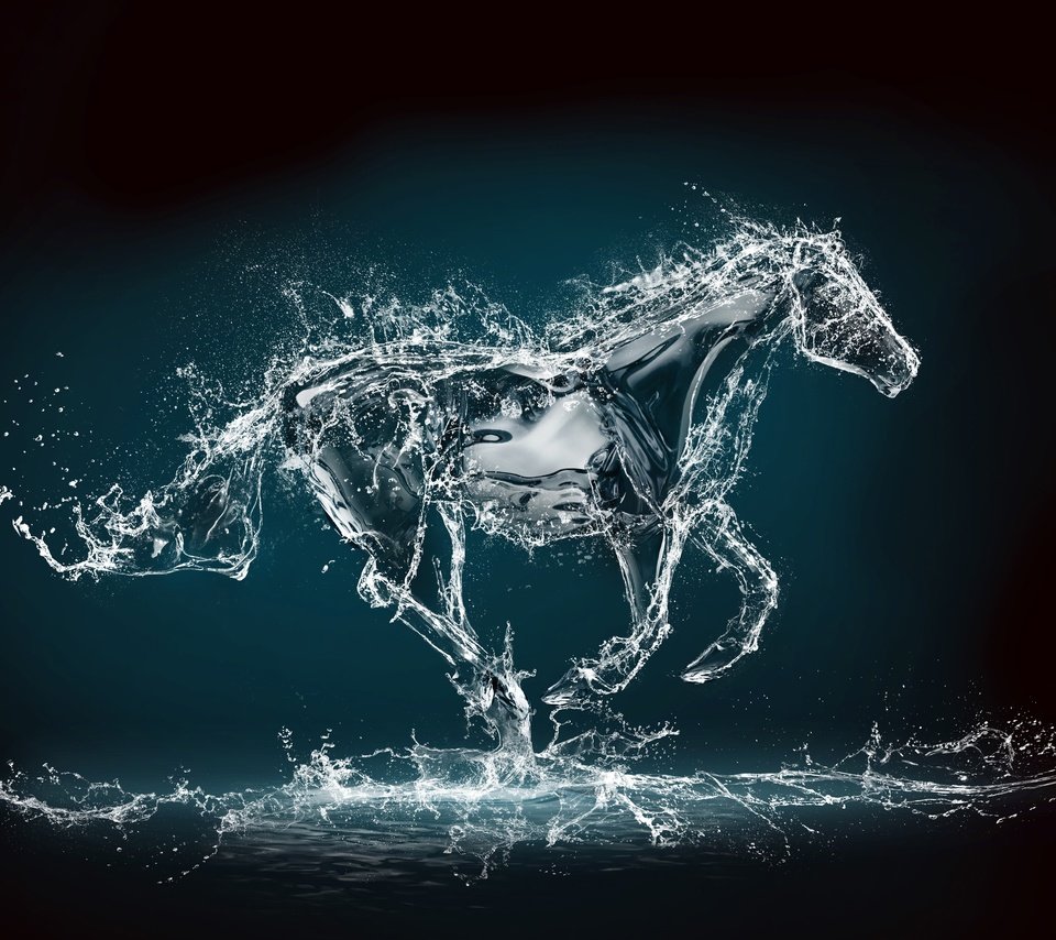 Обои лошадь, вода, фон, брызги, рендеринг, скачет, horse, water, background, squirt, rendering, jump разрешение 9428x6282 Загрузить